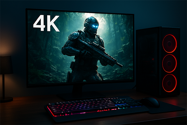 4K Gaming: Ultimate Guide to Requirements and Benefits 1 Futuristic soldier in dark environment in 4k gaming display