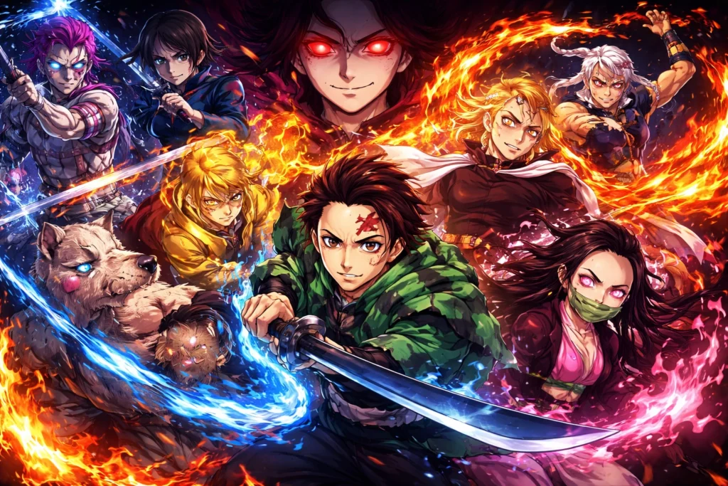 Top Demon Slayer Characters: Strength, Skills, and Fan Favorites 2 Demon Slayer battle against flames
