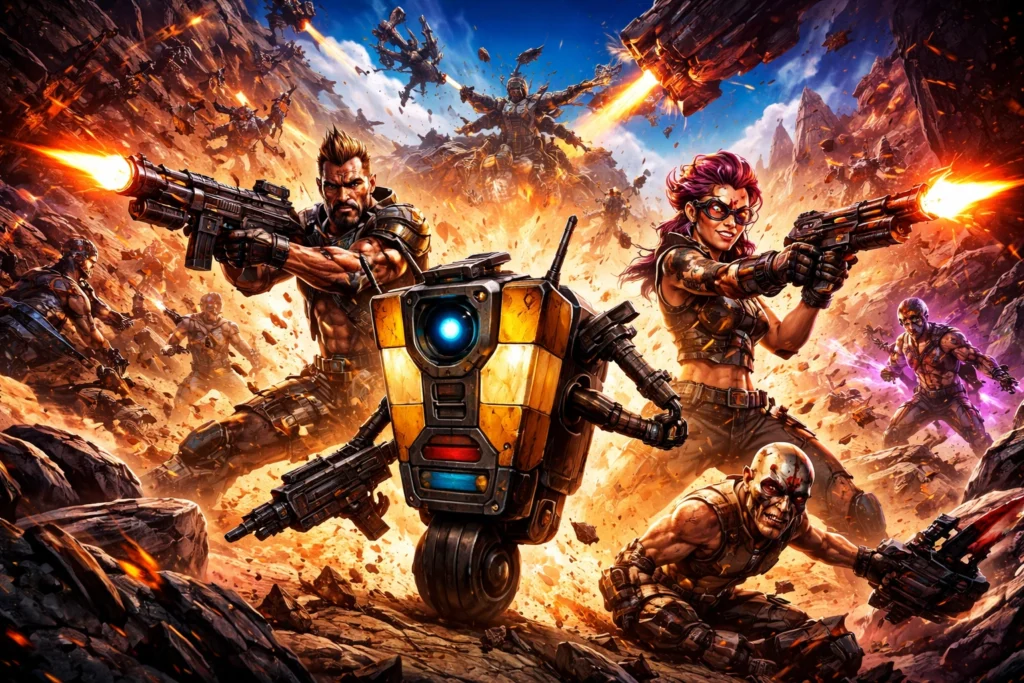 Epic wasteland showdown in Borderlands 4 style