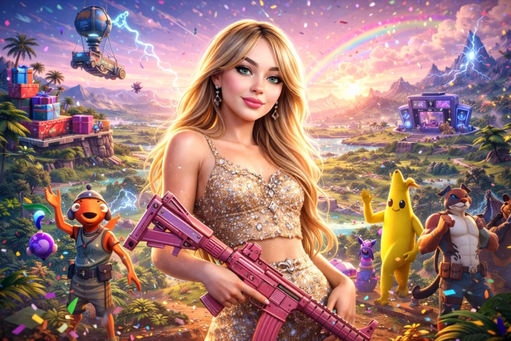 Sabrina Carpenter in Fortnite world
