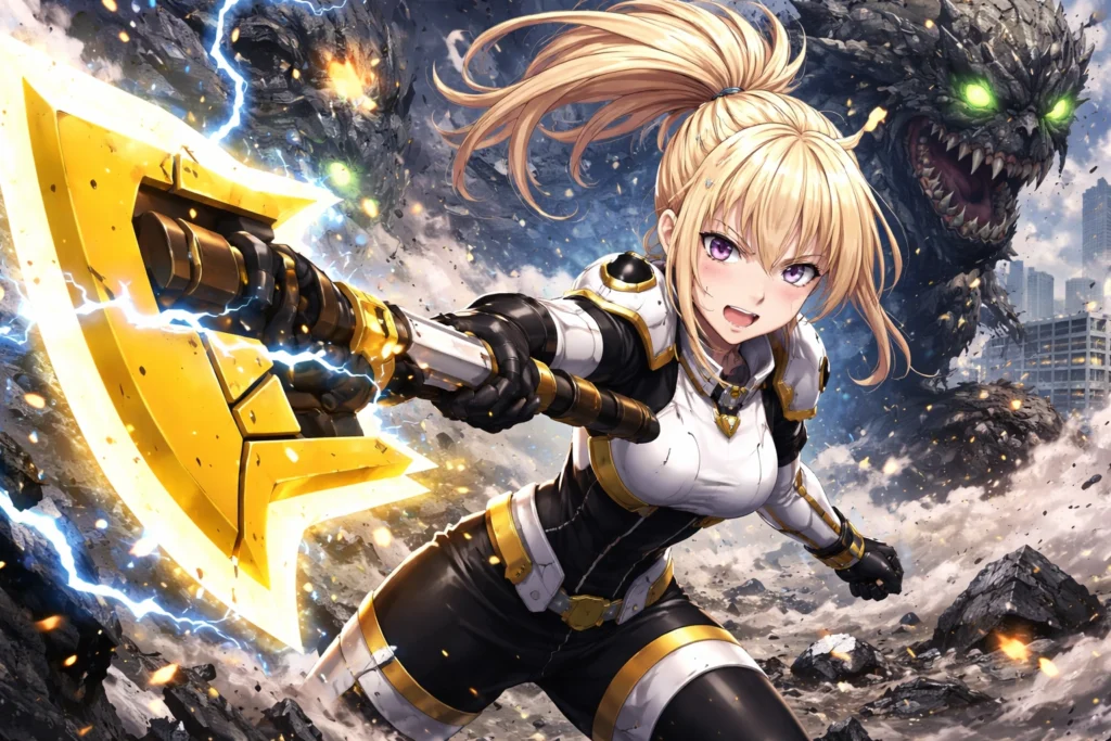 Kikoru Shinomiya battles the kaiju menace