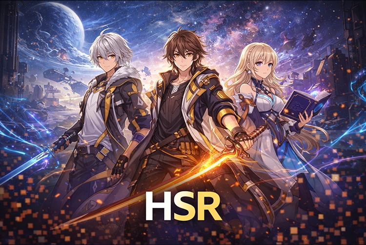 HSR warriors in futuristic landscape