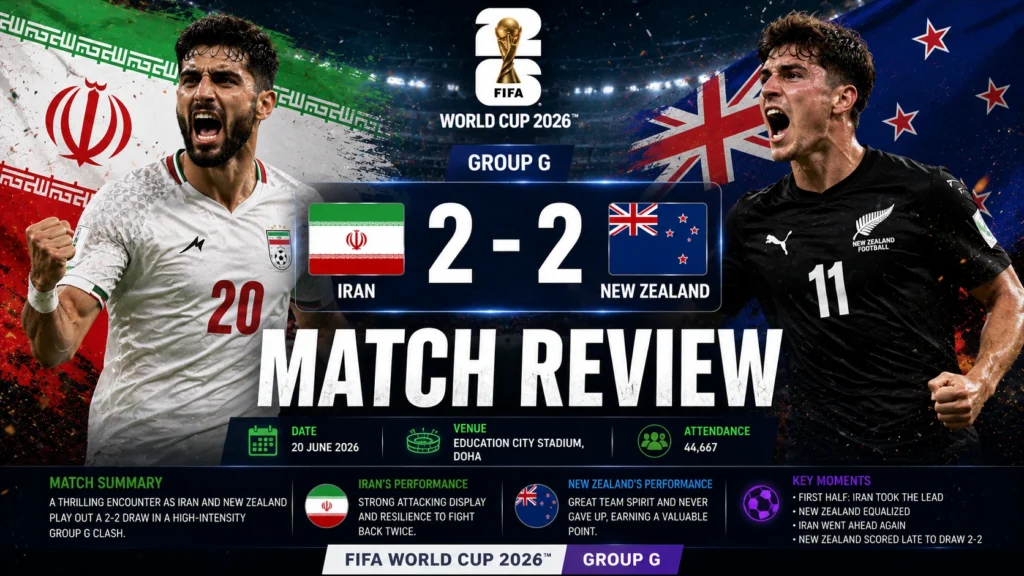 Iran vs New Zealand FIFA World Cup 2026 Group G Match Review 2 Iran vs New Zealand FIFA World Cup 2026 Group G Match Review